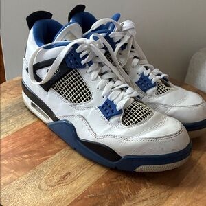 Air Jordan 4 Retro White and Blue Men's Shoes